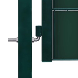 Portail de clôture en PVC et acier 100 x 124 cm vert 550053550053