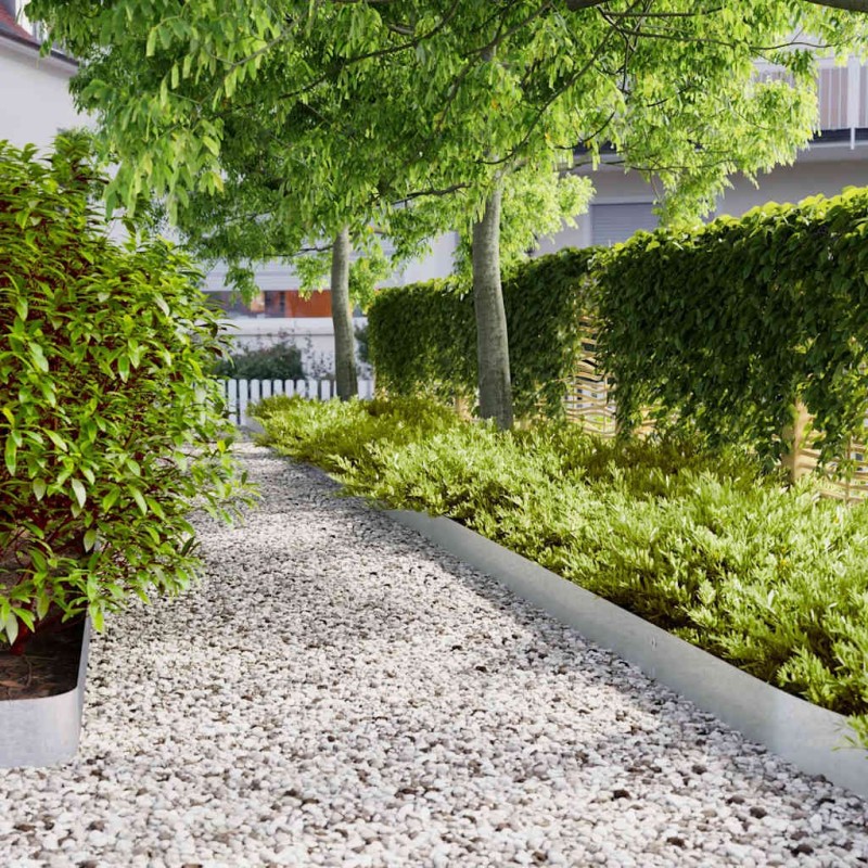 Bordures de pelouse 10 pièces 15x103 cm acier galvanisé 550054550054