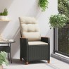 Chaise de jardin inclinable Noir et Crème 64 x 57,5 x 112 cm 550056550056