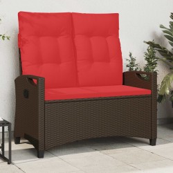 Banc de jardin avec oreiller Marron et rouge 105 x 60 x 112 cm 550057550057
