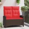 Banc de jardin avec oreiller Marron et rouge 105 x 60 x 112 cm 550057550057