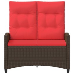 Banc de jardin avec oreiller Marron et rouge 105 x 60 x 112 cm 550057550057