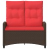 Banc de jardin avec oreiller Marron et rouge 105 x 60 x 112 cm 550057550057