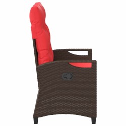 Banc de jardin avec oreiller Marron et rouge 105 x 60 x 112 cm 550057550057