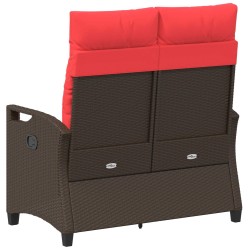Banc de jardin avec oreiller Marron et rouge 105 x 60 x 112 cm 550057550057