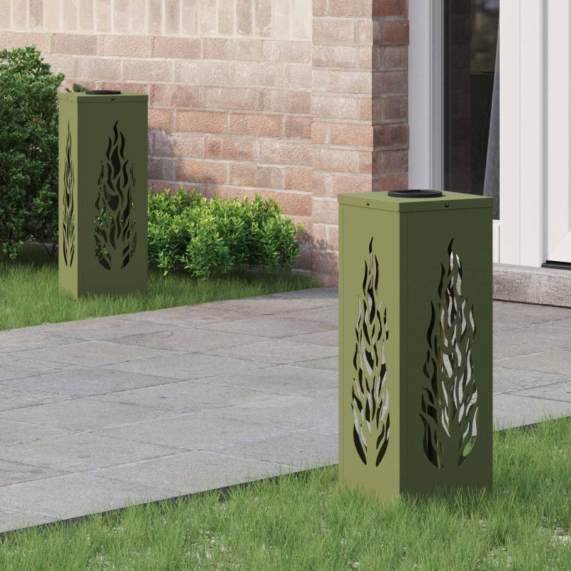 Lumière de chemin LED solaire 2 pcs Vert olive 550061550061