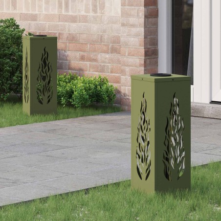 Lumière de chemin LED solaire 2 pcs Vert olive 550061550061