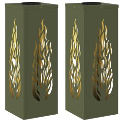 Lumière de chemin LED solaire 2 pcs Vert olive 550061550061