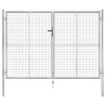Portail de jardin en acier galvanisé 300 x 175 cm argent 550072550072