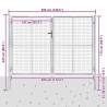 Portail de jardin en acier galvanisé 300 x 175 cm argent 550072550072