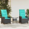 Chaise de jardin inclinable Noir et turquoise polyrotin 550089550089