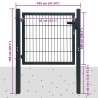 Portail de clôture en acier anthracite 100x100 cm 550094550094