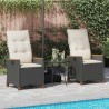 Chaise de jardin inclinable Noir et Crème 64 x 57,5 x 112 cm 550097550097