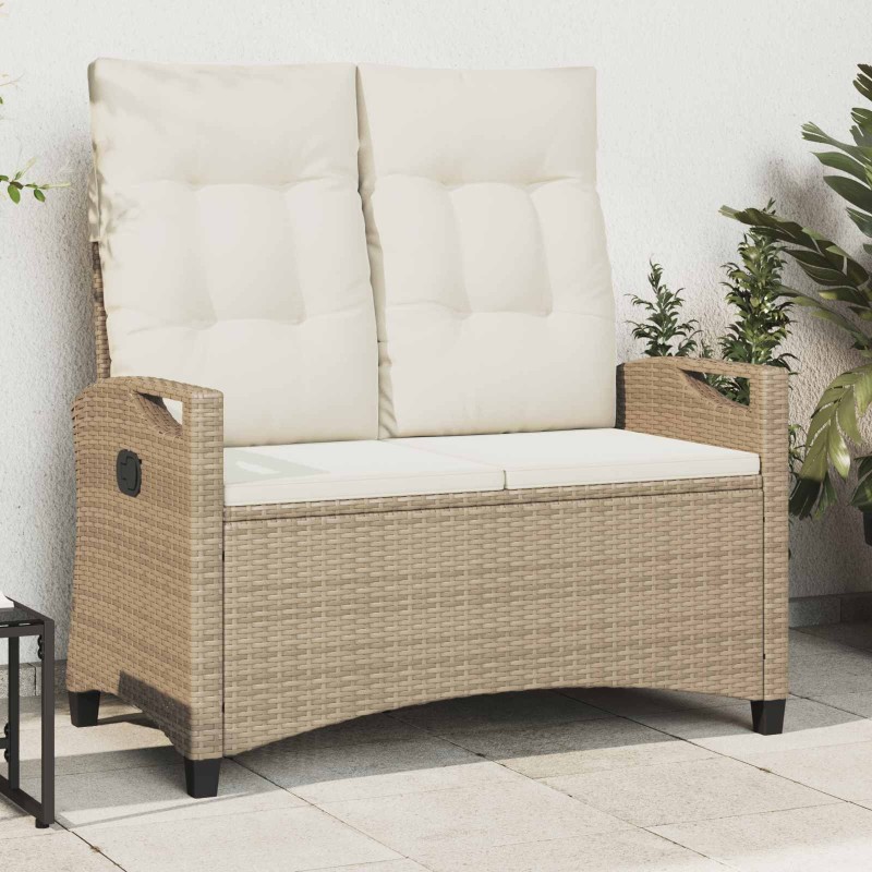 Banc de jardin avec oreiller Beige et crème 105 x 60 x 112 cm 550102550102