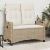 Banc de jardin avec oreiller Beige et crème 105 x 60 x 112 cm 550102550102