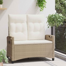Banc de jardin avec oreiller Beige et crème 105 x 60 x 112 cm 550102550102