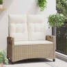 Banc de jardin avec oreiller Beige et crème 105 x 60 x 112 cm 550102550102