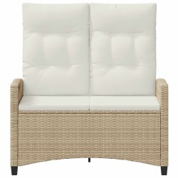 Banc de jardin avec oreiller Beige et crème 105 x 60 x 112 cm 550102550102
