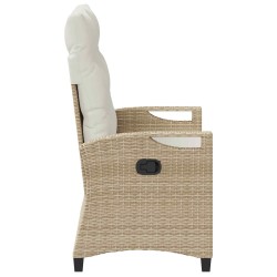 Banc de jardin avec oreiller Beige et crème 105 x 60 x 112 cm 550102550102