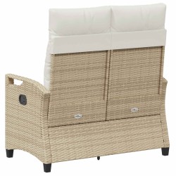 Banc de jardin avec oreiller Beige et crème 105 x 60 x 112 cm 550102550102