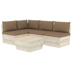 Salon de jardin palette 5 pcs avec coussins bois d'épicéa 550116550116