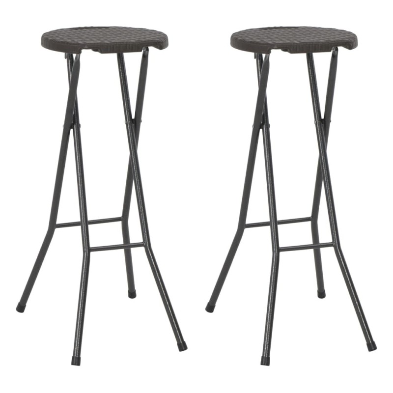 Tabouret de bar pliable lot de 2 PEHD et acier Aspect rotin 550118550118