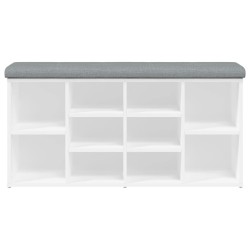 Banc à chaussures Blanc 102x32x50 cm Bois d'ingénierie 550123550123