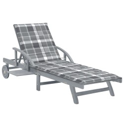 Chaise longue de jardin avec coussin Bois d'acacia solide 550124550124