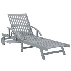 Chaise longue de jardin avec coussin Bois d'acacia solide 550124550124