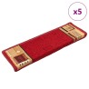 Tapis d'escalier autoadhésifs 5 pcs 65x21x4 cm Rouge 550126550126