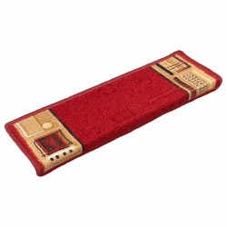 Tapis d'escalier autoadhésifs 10 pcs 65x21x4 cm Rouge 550129550129