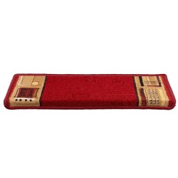 Tapis d'escalier autoadhésifs 10 pcs 65x21x4 cm Rouge 550129550129