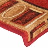 Tapis d'escalier autoadhésifs 10 pcs 65x21x4 cm Rouge 550129550129