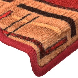 Tapis d'escalier autoadhésifs 10 pcs 65x21x4 cm Rouge 550140550140