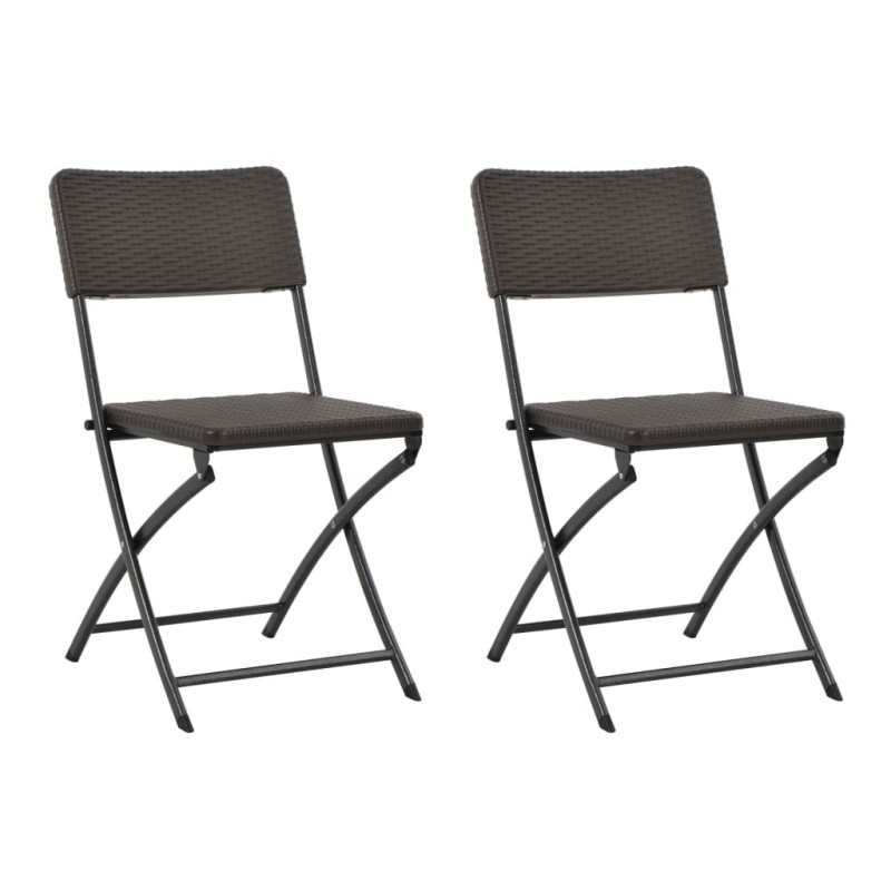 Chaises pliables de jardin lot de 2 PEHD et acier 550142550142