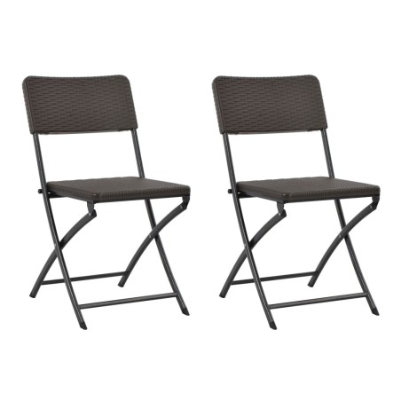Chaises pliables de jardin lot de 2 PEHD et acier 550142550142