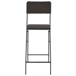 Chaise de bar pliable lot de 2 PEHD et acier Aspect de rotin 550144550144
