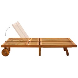 Chaise longue de jardin 2 places avec coussins Acacia solide 550147550147