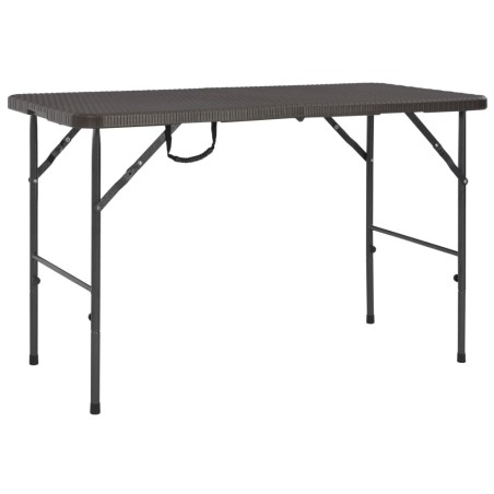 Table de jardin pliante Marron 120x60x74cm PEHD Aspect de rotin 550159550159