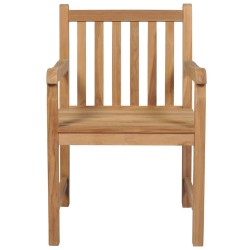 Chaises de jardin lot de 2 et coussins crème Bois teck massif 550170550170