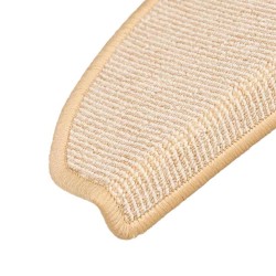 Tapis d'escalier 15 pièces 65 x 21 x 4 cm Crème Demi-rond Grand 550183550183