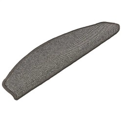 Tapis d'escalier 15 pièces 65 x 21 x 4 cm Gris Demi-rond Grand 550185550185