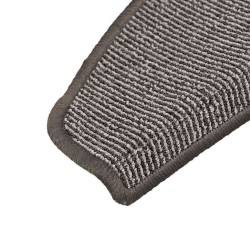 Tapis d'escalier 15 pièces 65 x 21 x 4 cm Gris Demi-rond Grand 550185550185