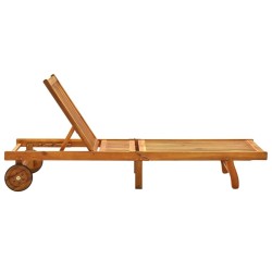 Chaise longue de jardin avec coussin Bois d'acacia solide 550201550201