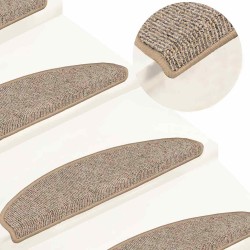 Tapis d'escalier 15 pièces 65 x 21 x 4 cm Marron Demi-rond Grand 550202550202