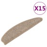 Tapis d'escalier 15 pièces 65 x 21 x 4 cm Marron Demi-rond Grand 550202550202