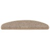 Tapis d'escalier 15 pièces 65 x 21 x 4 cm Marron Demi-rond Grand 550202550202