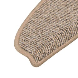 Tapis d'escalier 15 pièces 65 x 21 x 4 cm Marron Demi-rond Grand 550202550202