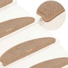 Tapis d'escalier 15 pièces 65 x 21 x 4 cm Marron clair Demi-rond Grand 550209550209