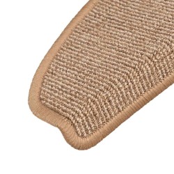 Tapis d'escalier 15 pièces 65 x 21 x 4 cm Marron clair Demi-rond Grand 550209550209